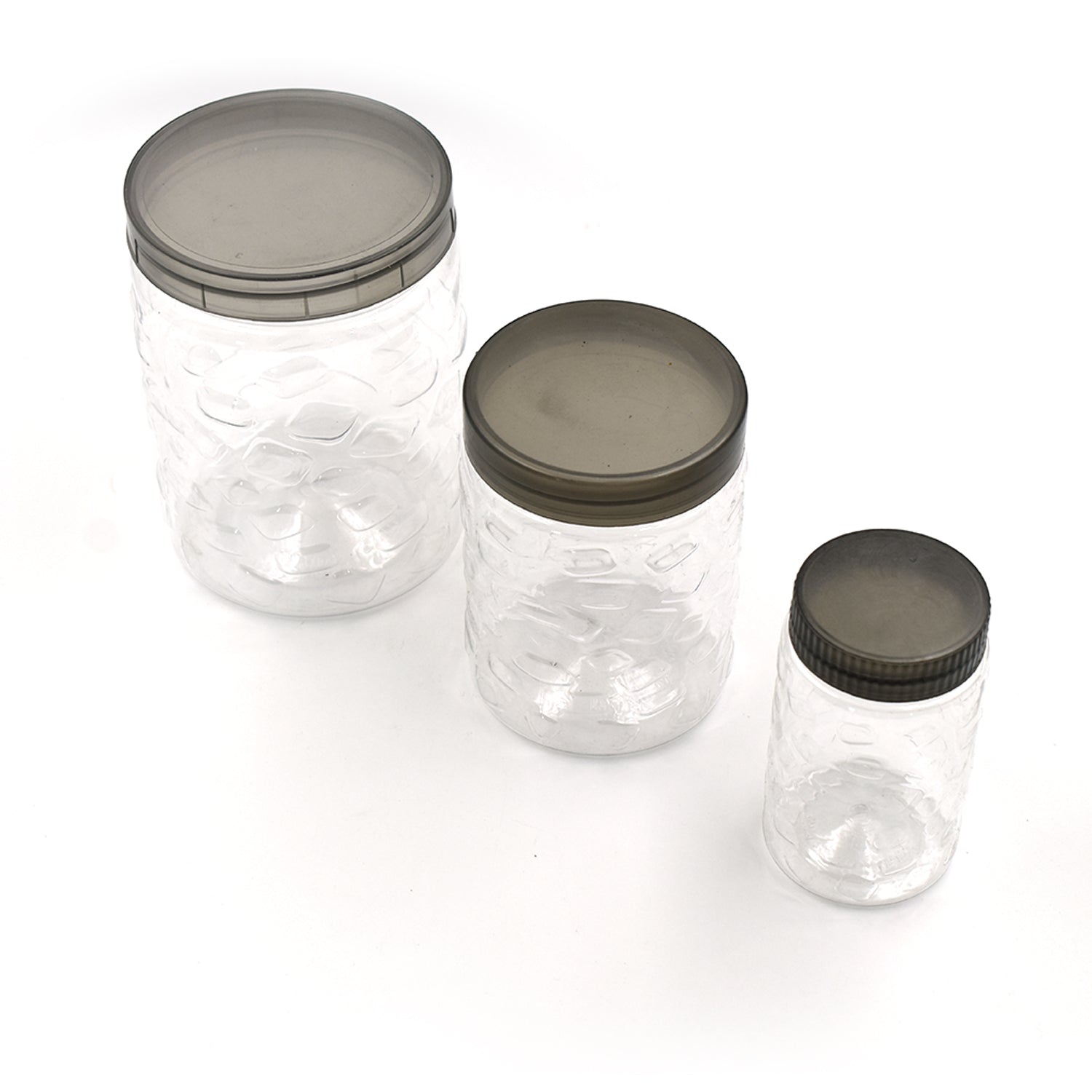 0598 3pcs Stone Jars Set (Big 1200ml, Medium 600ml & Small 250ml size) (plastic material) 0598 3pcs Stone Jars Set (Big 1200ml, Medium 600ml & Small 250ml size) (plastic material)